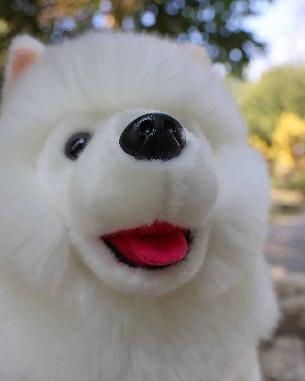 Samoyed Figure 28cm Lifelike Samoyed Stuffed Toys Cute Realistic White Dog Plush Toy ...