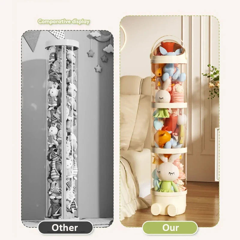 Puppet Storage Boxes Doll Storage Box Toys Organization Plush Toy Storage Tube Transparent ...